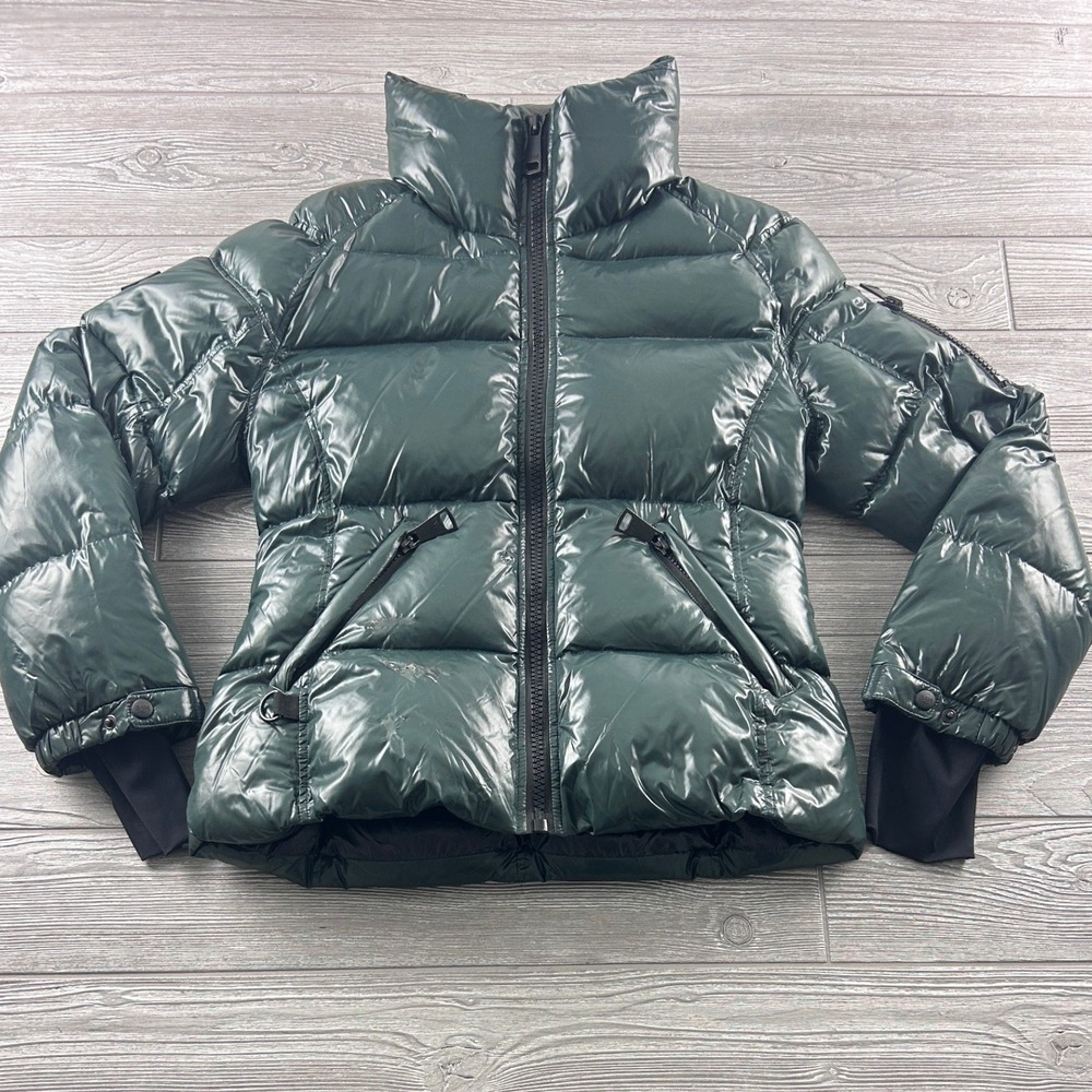 SAM. New York Freestyle Down Puffer Jacket Glossy Green Goose Down Padded Coat
